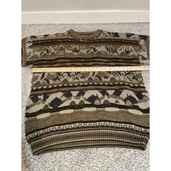 Vintage Tosani Coogi Style 3D Knit Sweater Pull Over Made in Canada Men’s XLT - Picture 7 of 8
